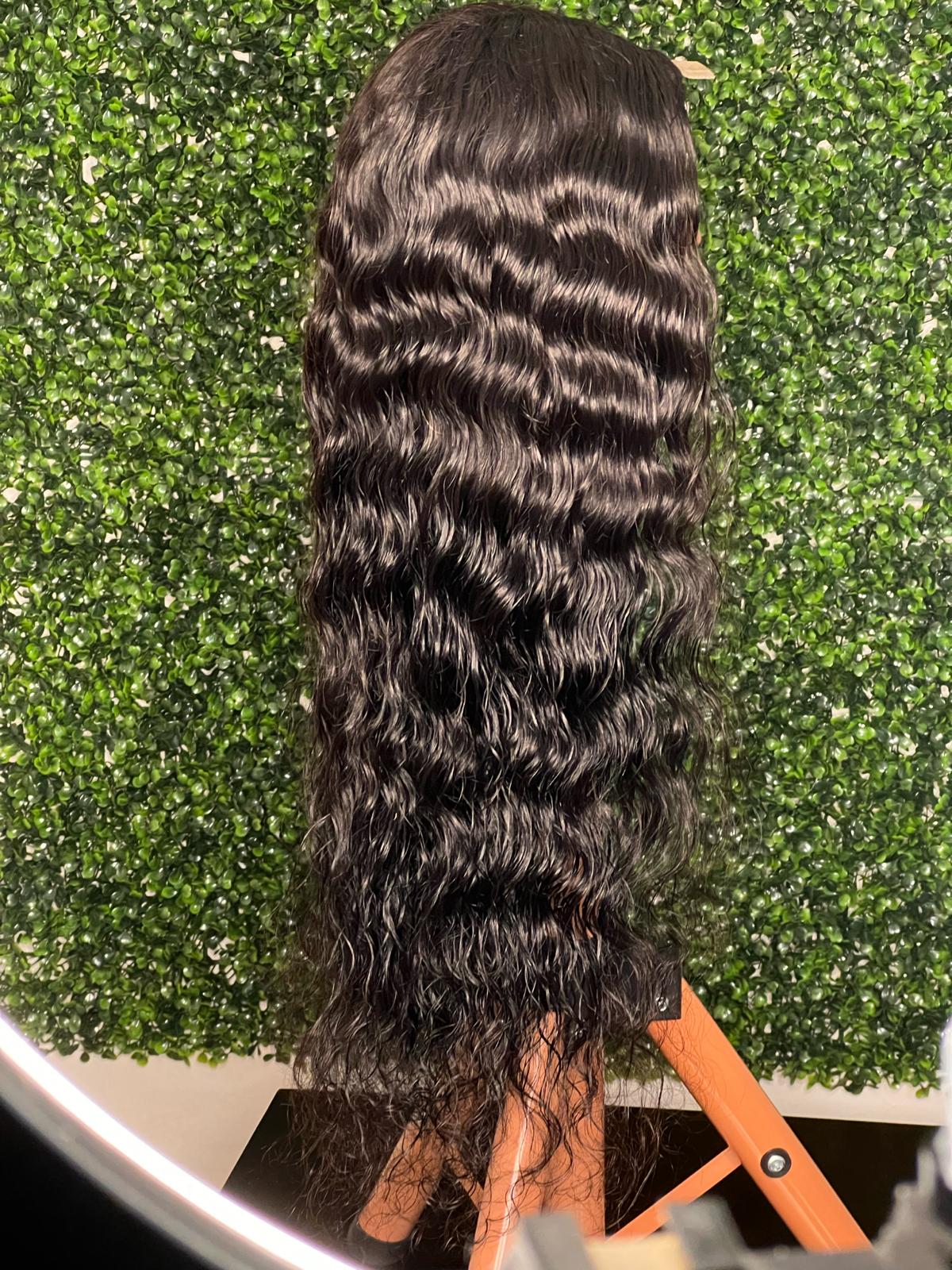 100% 28 inches Indian loose wave with 4*4 frontal