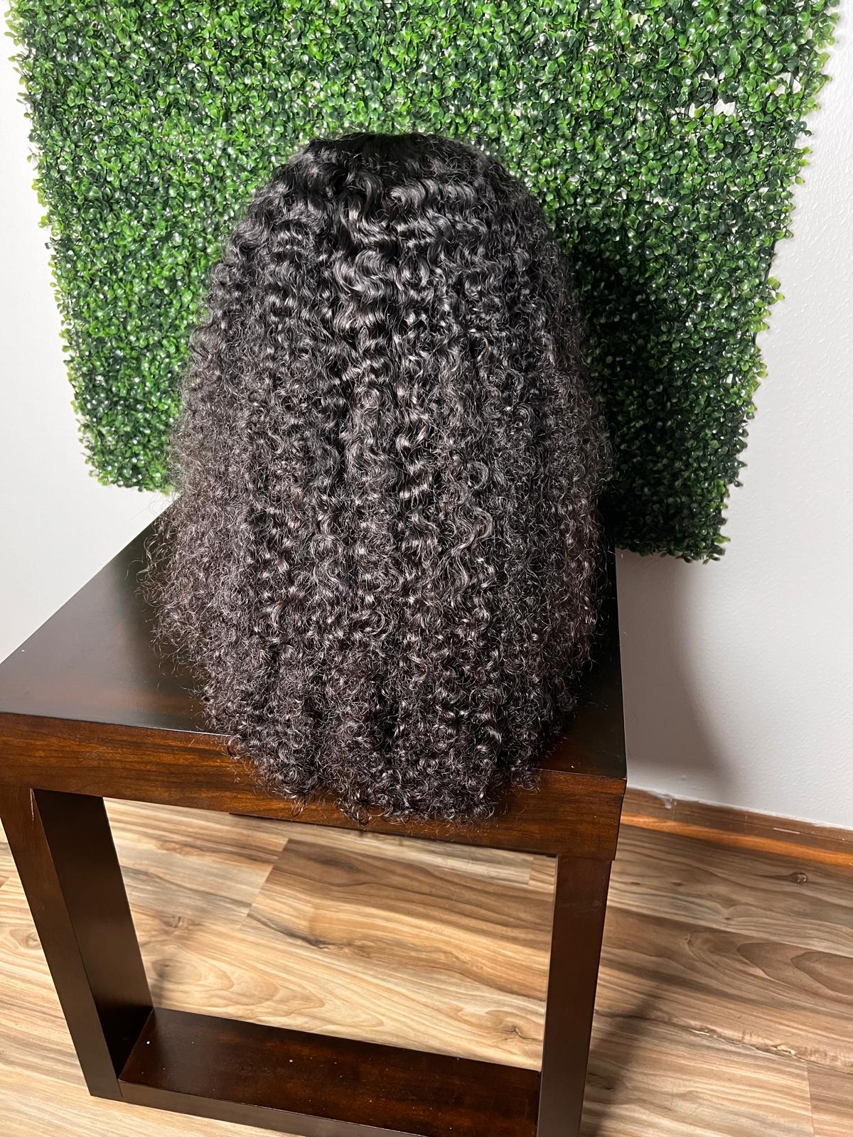 22 inches Burmese curly wig with 5*5 frontal